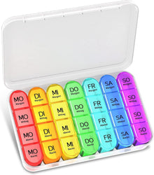Tablettenbox 7 Tage Pillendose 4 Fächer BPA Frei transparent