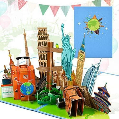 Joyoldelf Pop Up Reisegutschein 3D Gutscheinkarte für Urlaub