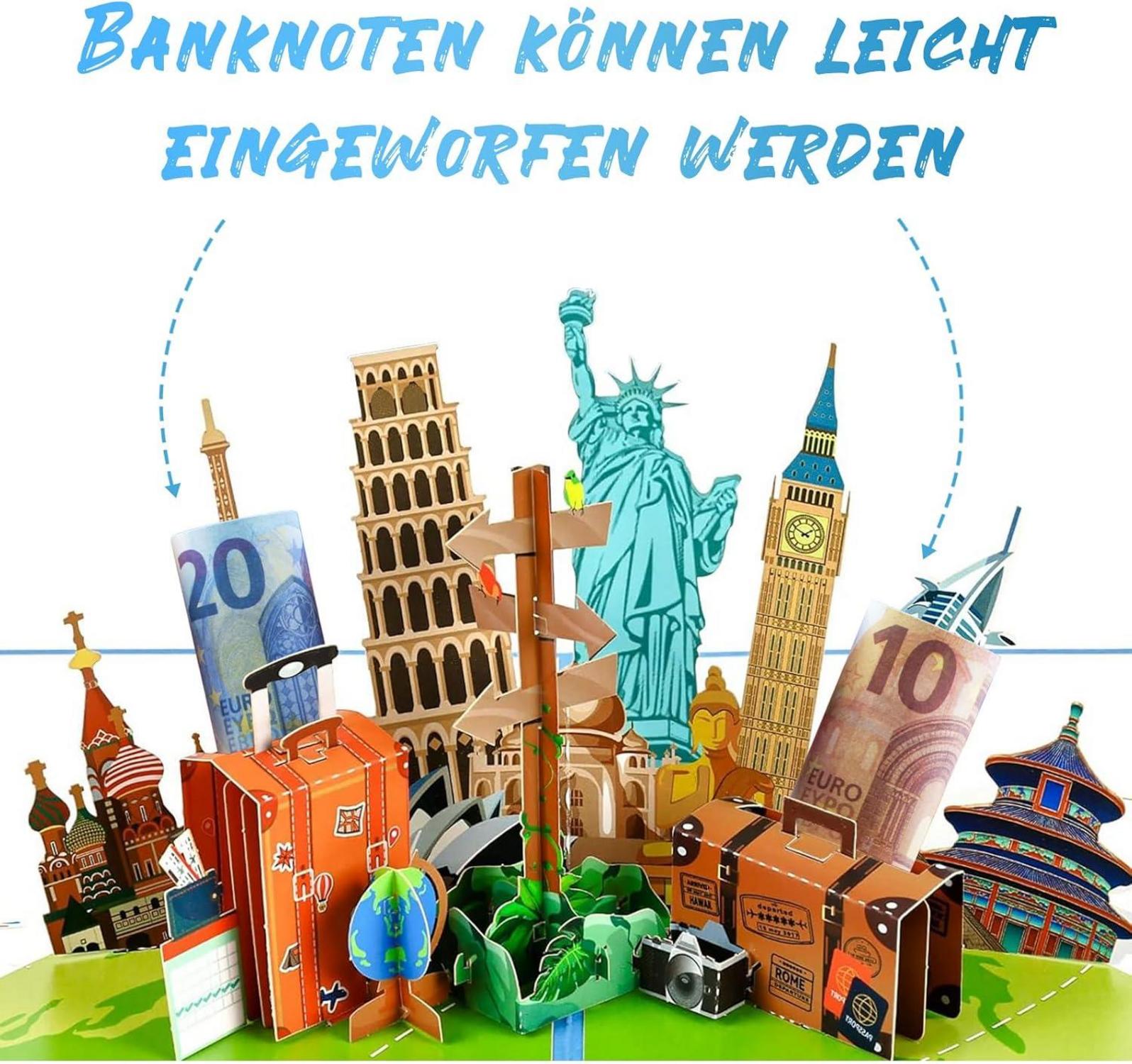 Reisegutschein 3D Gutscheinkarte Flugreise Urlaub Flugticket