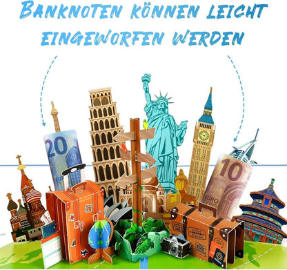 Reisegutschein 3D Gutscheinkarte Flugreise Urlaub Flugticket