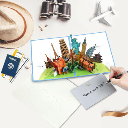 Joyoldelf Pop Up Reisegutschein 3D Gutscheinkarte Urlaub Flugticket Geldgeschenk