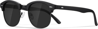 Polarisierte Retro-Sonnenbrille UV400 Schutz Metallrahmen Rechteckig