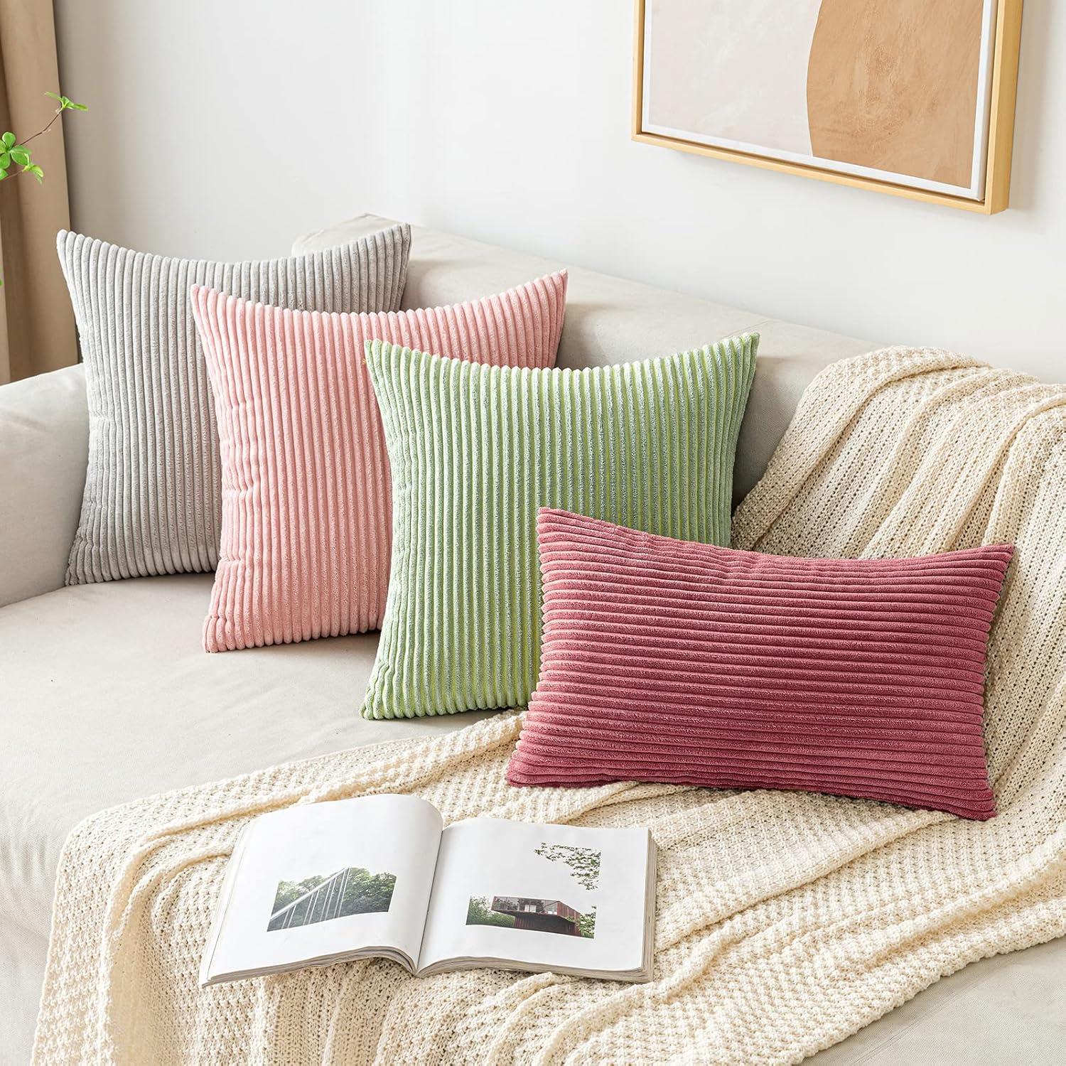 EMEMA Kordsamt Zierkissenbezug 45x45 cm Marmelade 2er Set