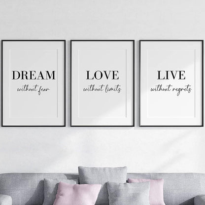 3er Poster Set Schwarz Weiß Linie Kunst 40x50cm