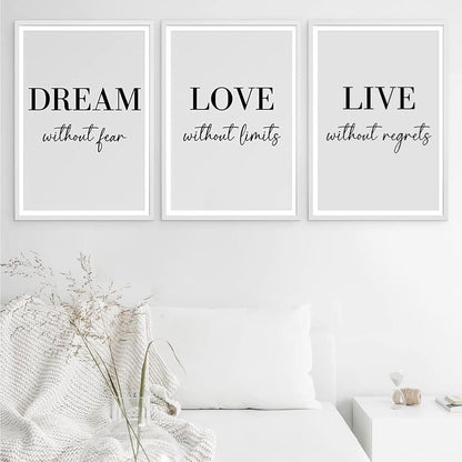 3er Poster Set Schwarz Weiß Linie Kunst 40x50cm