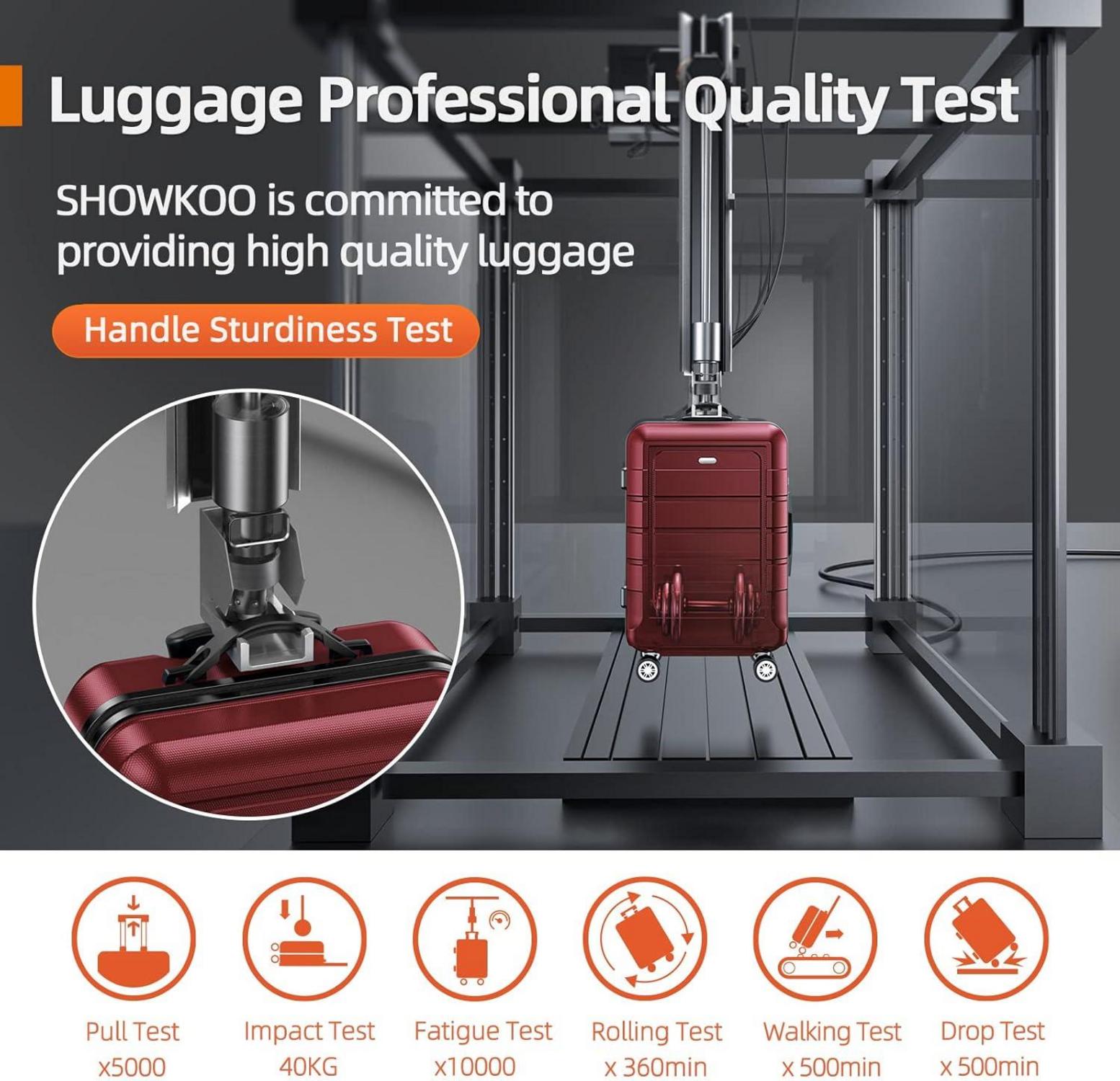 SHOWKOO Großer Hartschalen-Koffer Leicht 77cm XL Rot TSA 4 Rollen