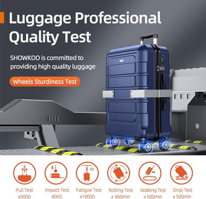 SHOWKOO XL/28 Zoll Hartschalenkoffer ABS+PC Leicht Trolley mit TSA-Schloss & 4 Rollen Blau