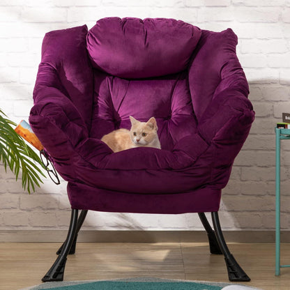 Lila Ohrensessel Lesesessel Samt Relaxsessel Wohnzimmer