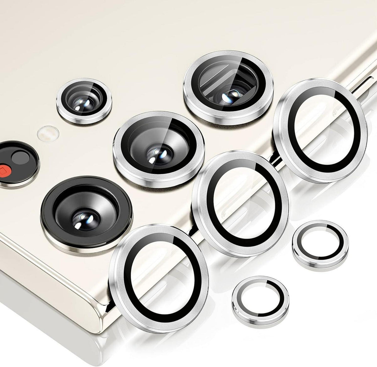 Kameraschutz Samsung Galaxy S23 Ultra Kratzfestes Glas Silber