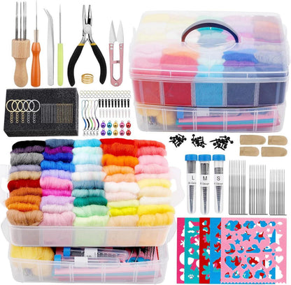 Nadelfilz-Set mit 50 Farben Filzwolle & Zubehör