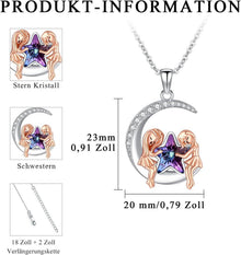 TRISHULA 925 Sterling Silber Damen Kette Halbmond Anhänger