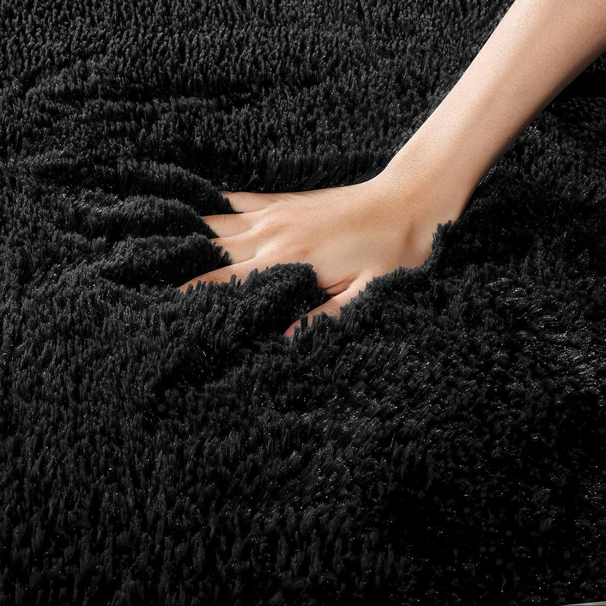 Hochflor Shaggy Teppich Schwarz 200 x 300 cm - Superweich & Flauschig