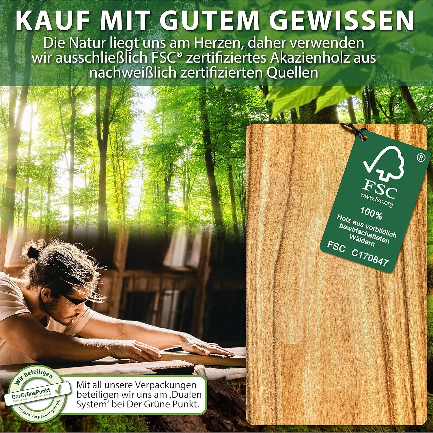 Servierbrett Set Akazienholz Steakbrett Grill Zubehör Sushi
