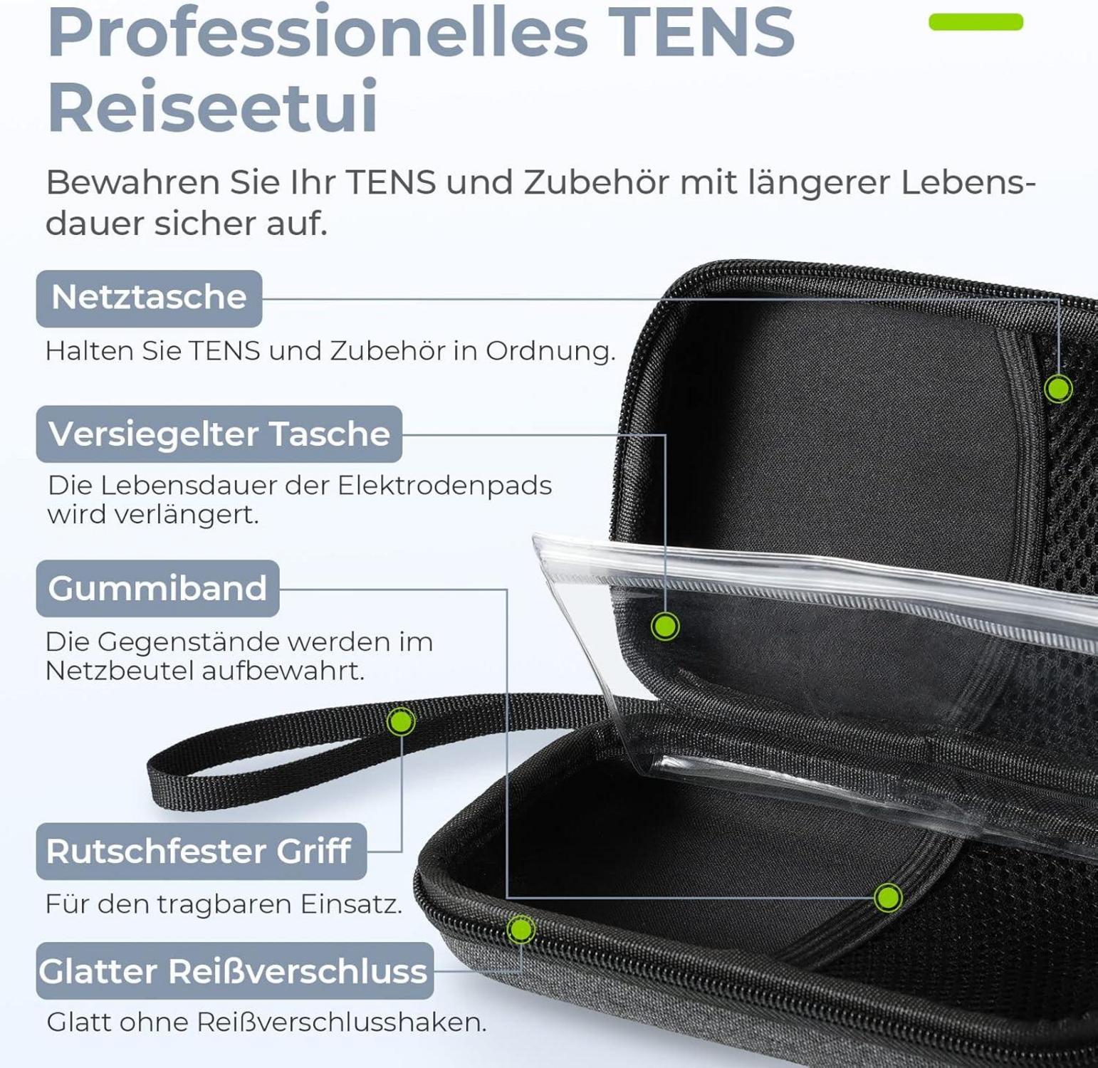 AUVON Harte EVA Case für TENS Gerät und Pads
