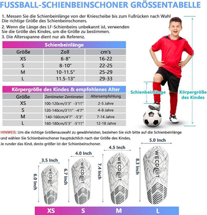 Fußball Schienbeinschoner Kinder Ärmel Weiß M 1 Paar Schützer