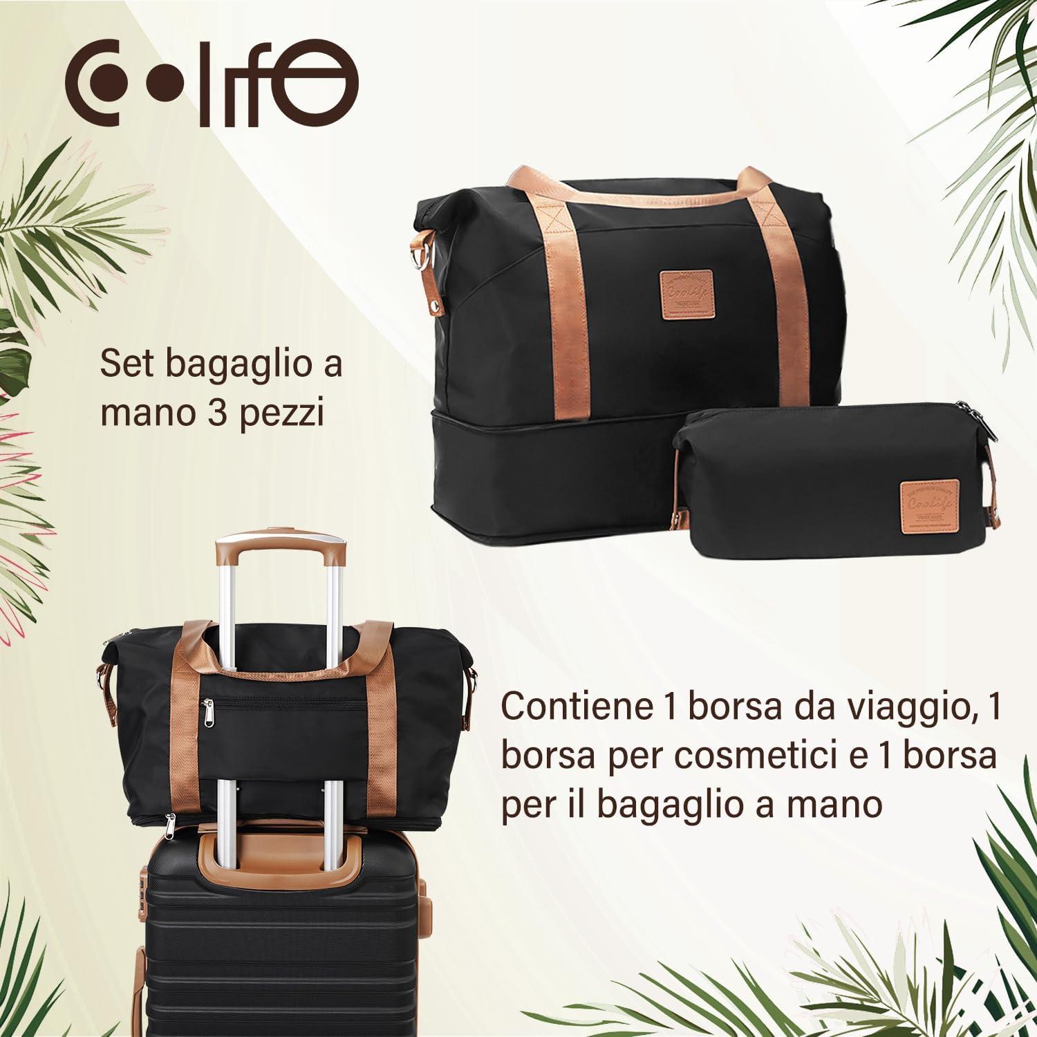 COOLIFE ABS Hartschalen Trolley Koffer Set 3tlg