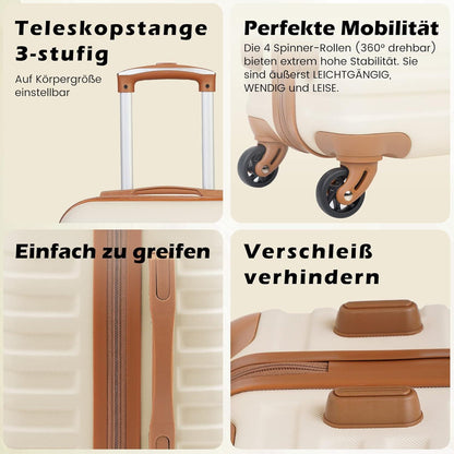COOLIFE Koffer Set 3tlg ABS Hartschalen Trolley Reisekoffer Spinner