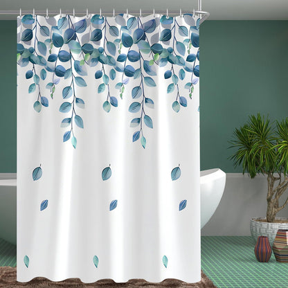 Duschvorhang Grün Blätter 180x180cm Antischimmel Wasserabweisend Textil Badevorhang