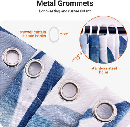 Duschvorhang 100x200cm Grün Blätter Pflanze Antischimmel Textil mit beschwertem Saum