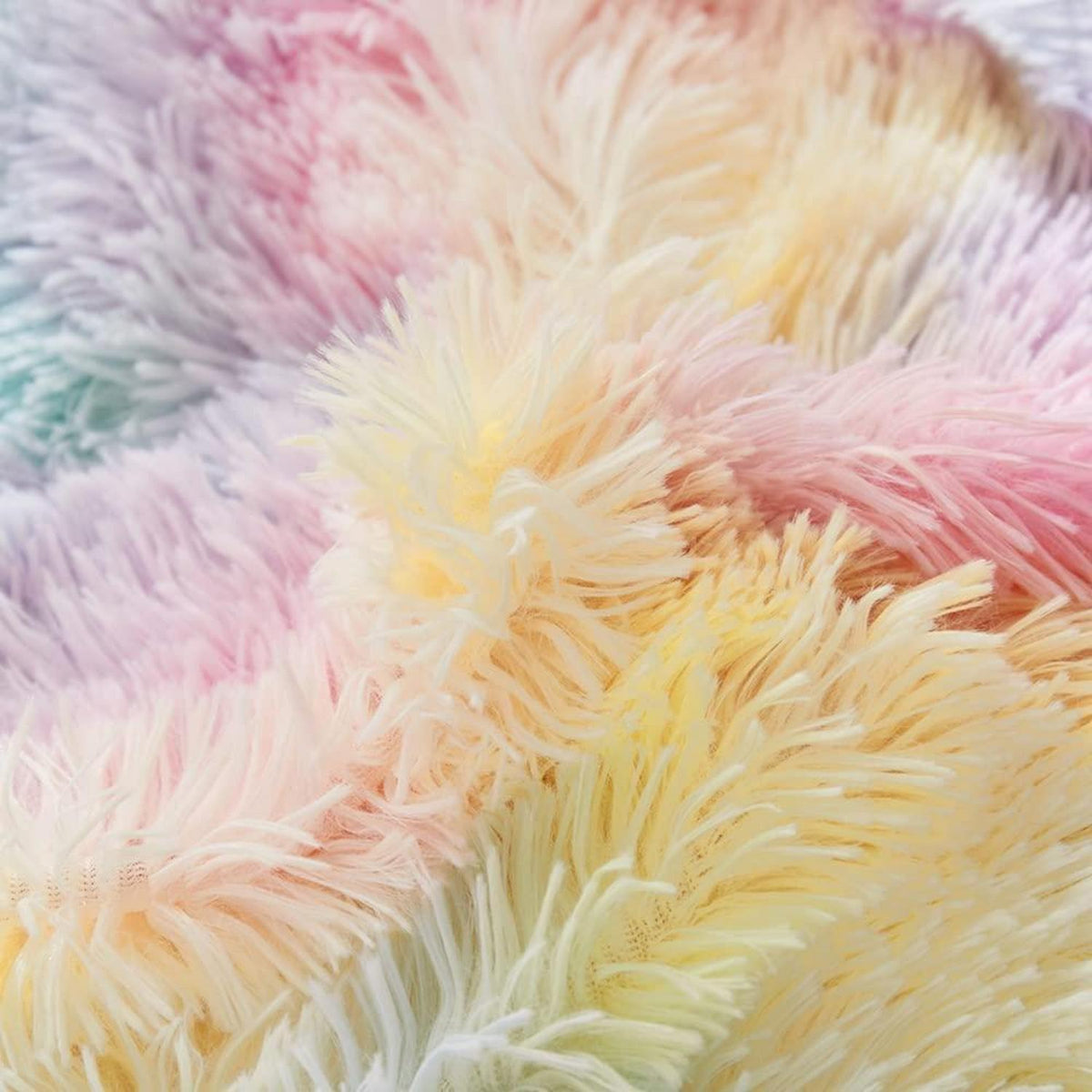 Winter Plüsch Bettwäsche Set Regenbogen Bunt 200x220 cm