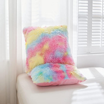Winter Plüsch Bettwäsche Set 135x200 Regenbogen Bunt