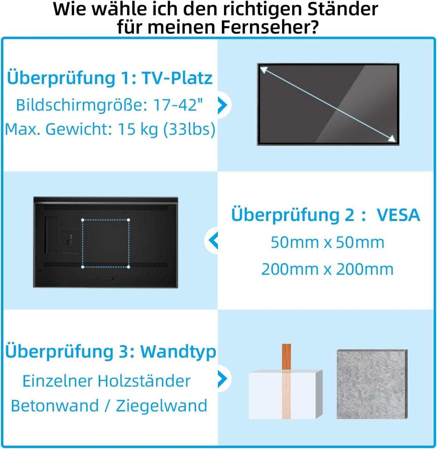 TV Wandhalterung Full Motion 360° Schwenk für 17-42 Zoll VESA