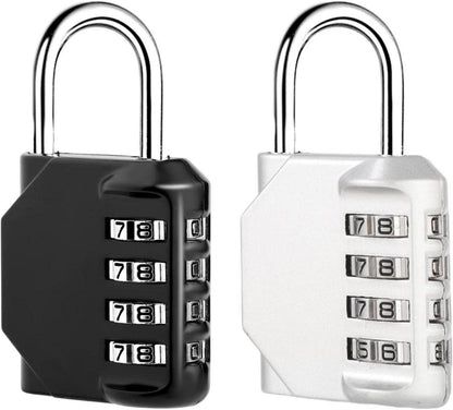2er-Pack Vorhängeschloss Zahlenschloss Zinklegierung 4-stellig