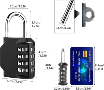 2er-Pack Zahlenschloss Vorhängeschloss Zinklegierung