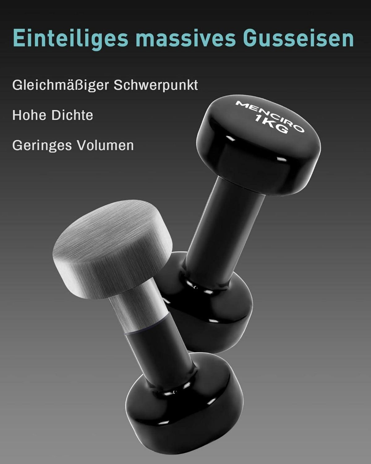 MENCIRO 2er Set Kurzhanteln 1KG - 5KG für Zuhause Fitnessstudio