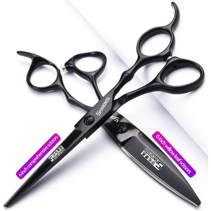 Professionelles Haarschneideschere Set 6/7 Zoll 440C Schwarz