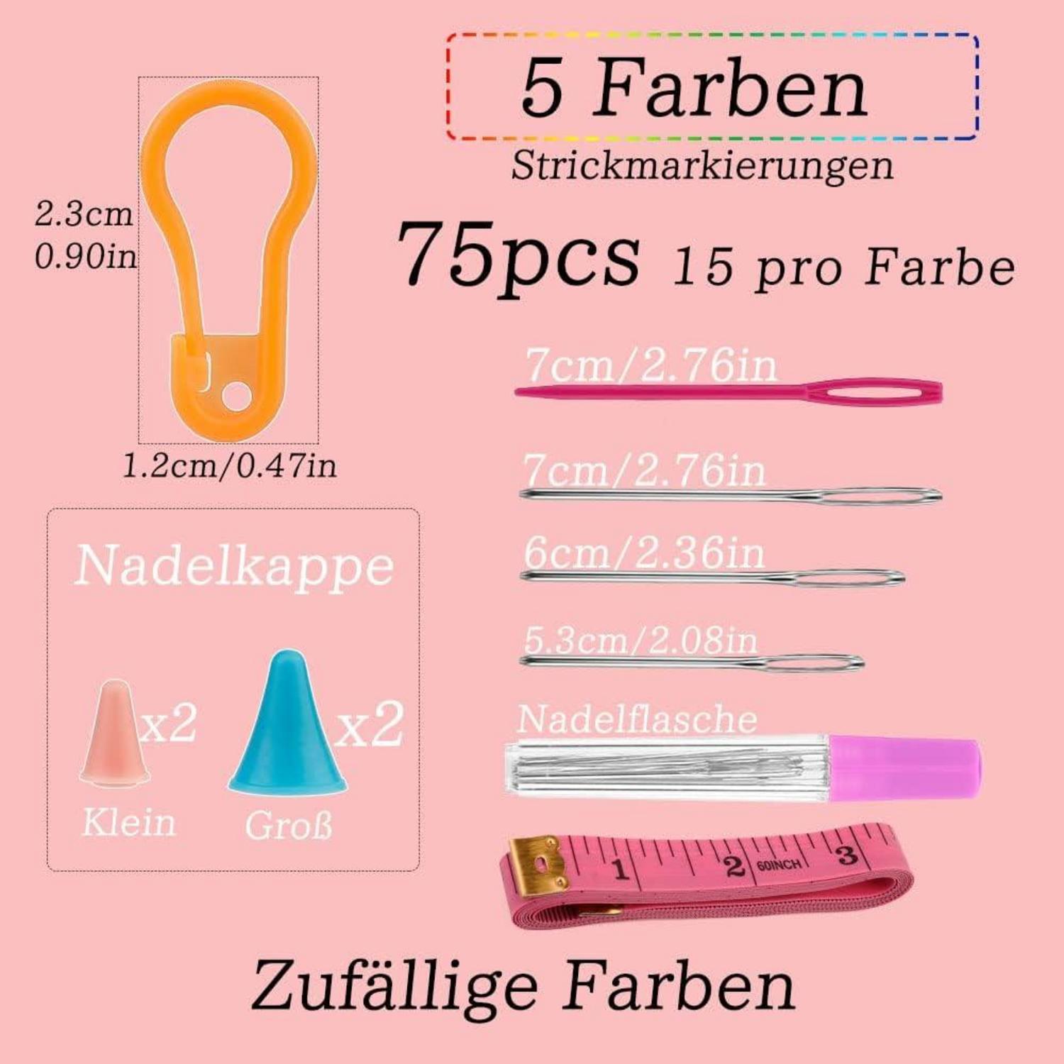 Maschenmarkierer Set mit 75 Stk Kunststoff Strickmarkers