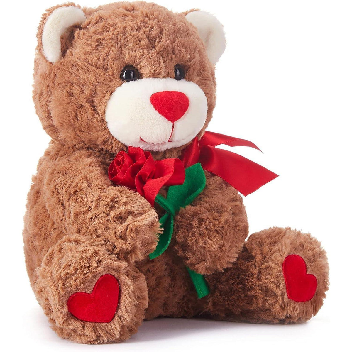 Teddybär Kuscheltier 27cm – Weiches Plüschtier mit Rosen