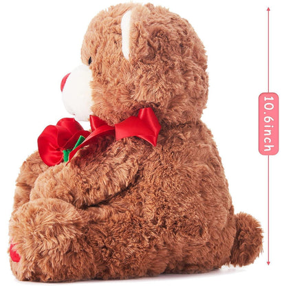 Teddybär Kuscheltier 27cm – Weiches Plüschtier mit Rosen