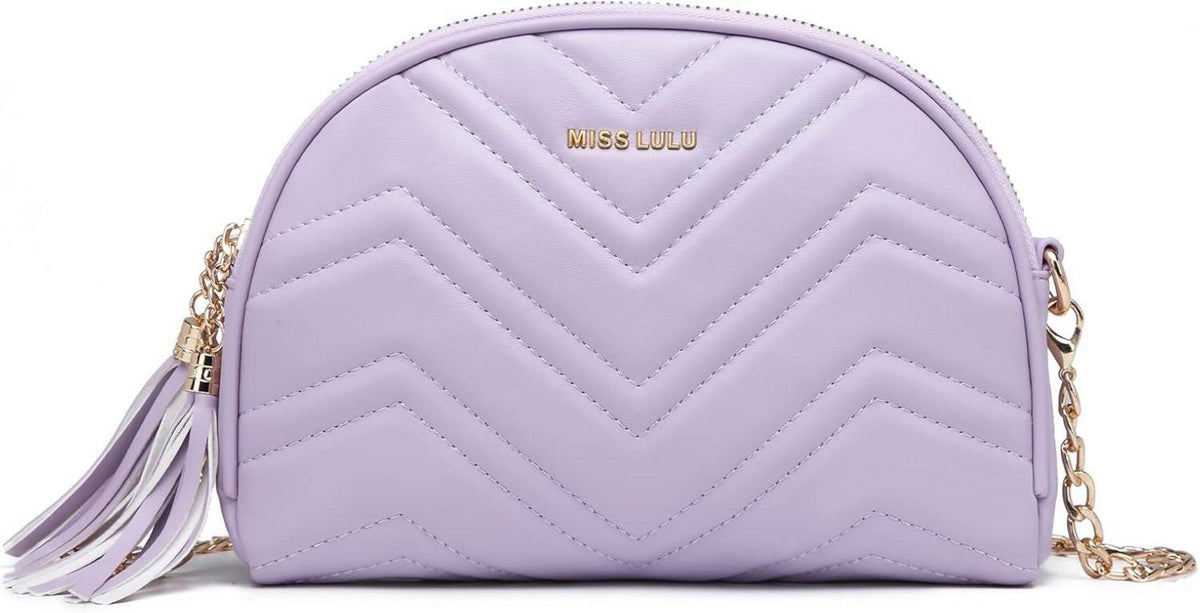 Umhängetasche Damen PU Leder Crossbody Bag Verstellbarer Gurt 4 Fächer