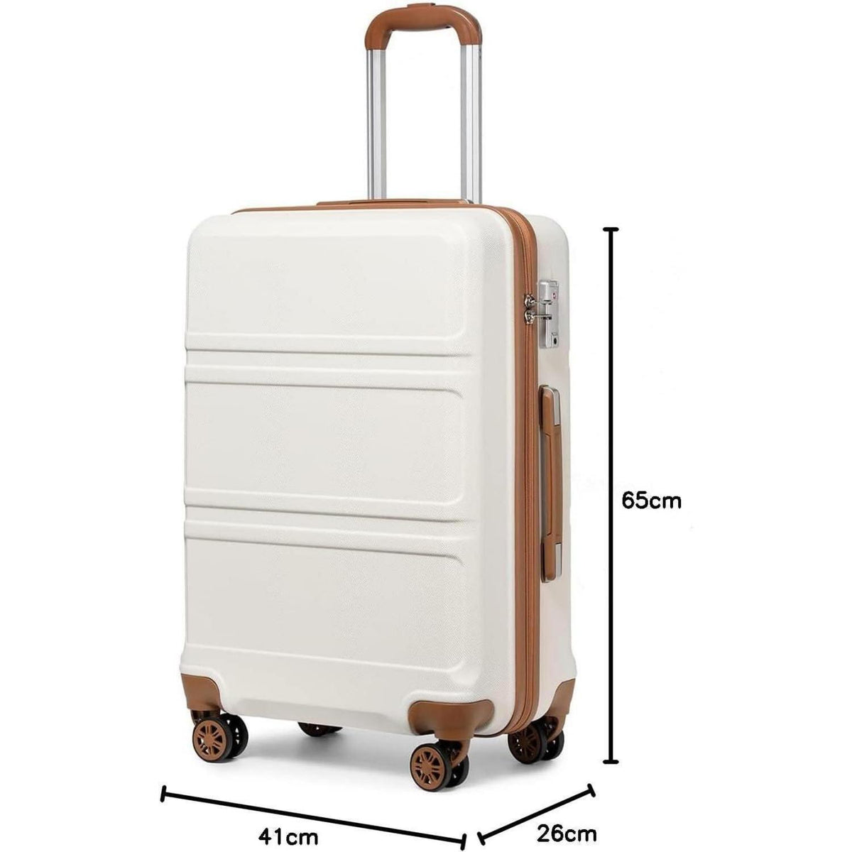 XL Hartschalenkoffer 74cm Cremeweiß mit TSA Schloss