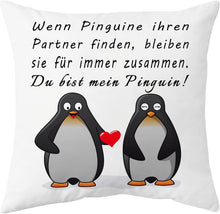 Pinguin Geschenk Kissenbezug 45x45 cm Partner Lustig Jubiläum