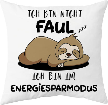 Lustiger Faultier Kissenbezug 45x45cm Geschenk Weihnachten Geburtstag