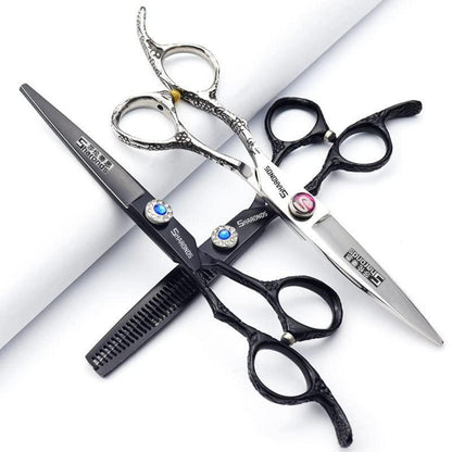 6-Zoll Linkshänder Friseurschere Set (3 Stück) – Edelstahl