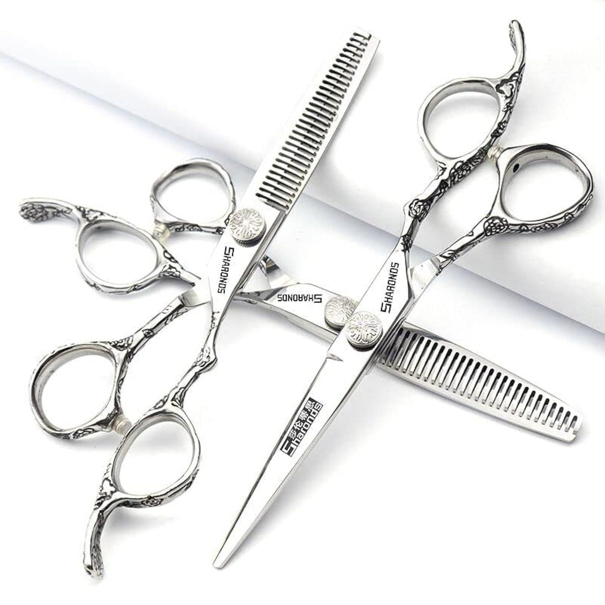 6 Zoll Japanische Friseurschere – Silberne Schlange Textur