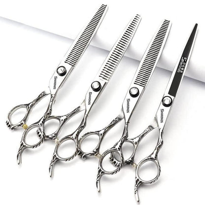 6 Zoll Japanische Friseurschere – Silberne Schlange Textur