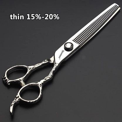 6 Zoll Japanische Friseurschere – Silberne Schlange Textur