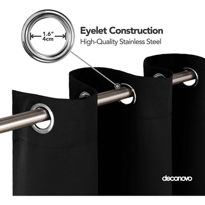 Blickdichte Verdunkelungsvorhänge 300x140 cm – 2er Set Schwarz