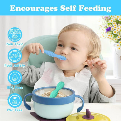 Baby Lernlöffel Silikon - 4er Set zum Selber Essen