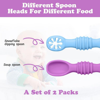 Baby Lernlöffel Silikon – 4er Set zum Selber Essen