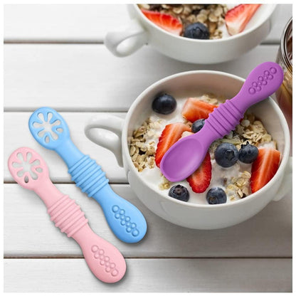 Baby Lernlöffel Silikon – 4er Set zum Selber Essen