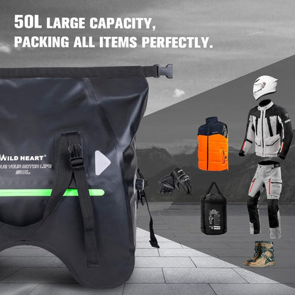 Motorrad Hecktasche wasserdicht 50L U-Form Gepäcktasche Schwarz