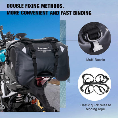 Motorrad Hecktasche wasserdicht 50L U-Form Gepäcktasche Schwarz