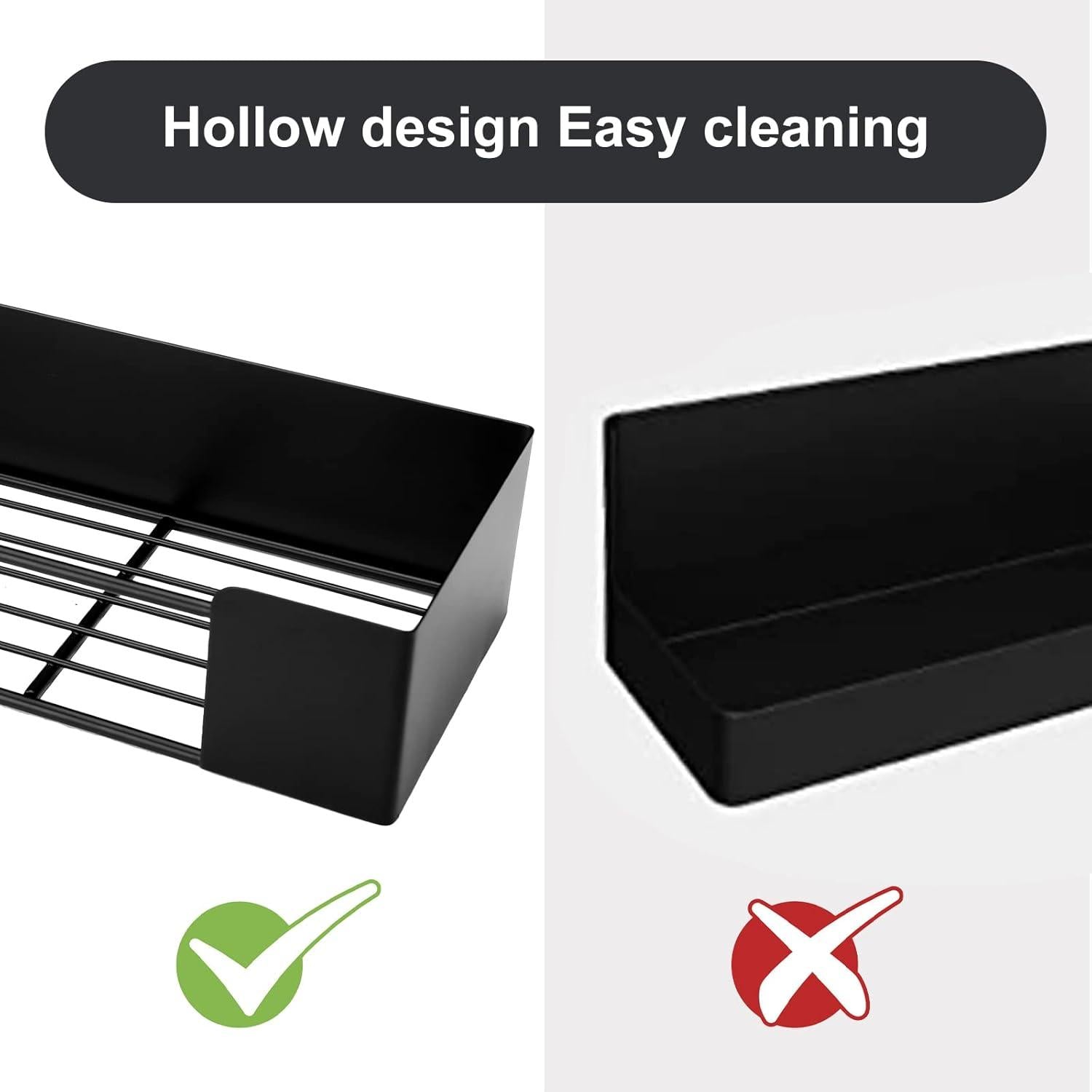Magnetisches Gewürzregal für Kühlschrank, 3er Set, ohne Bohren, stark magnetisch, Schwarz