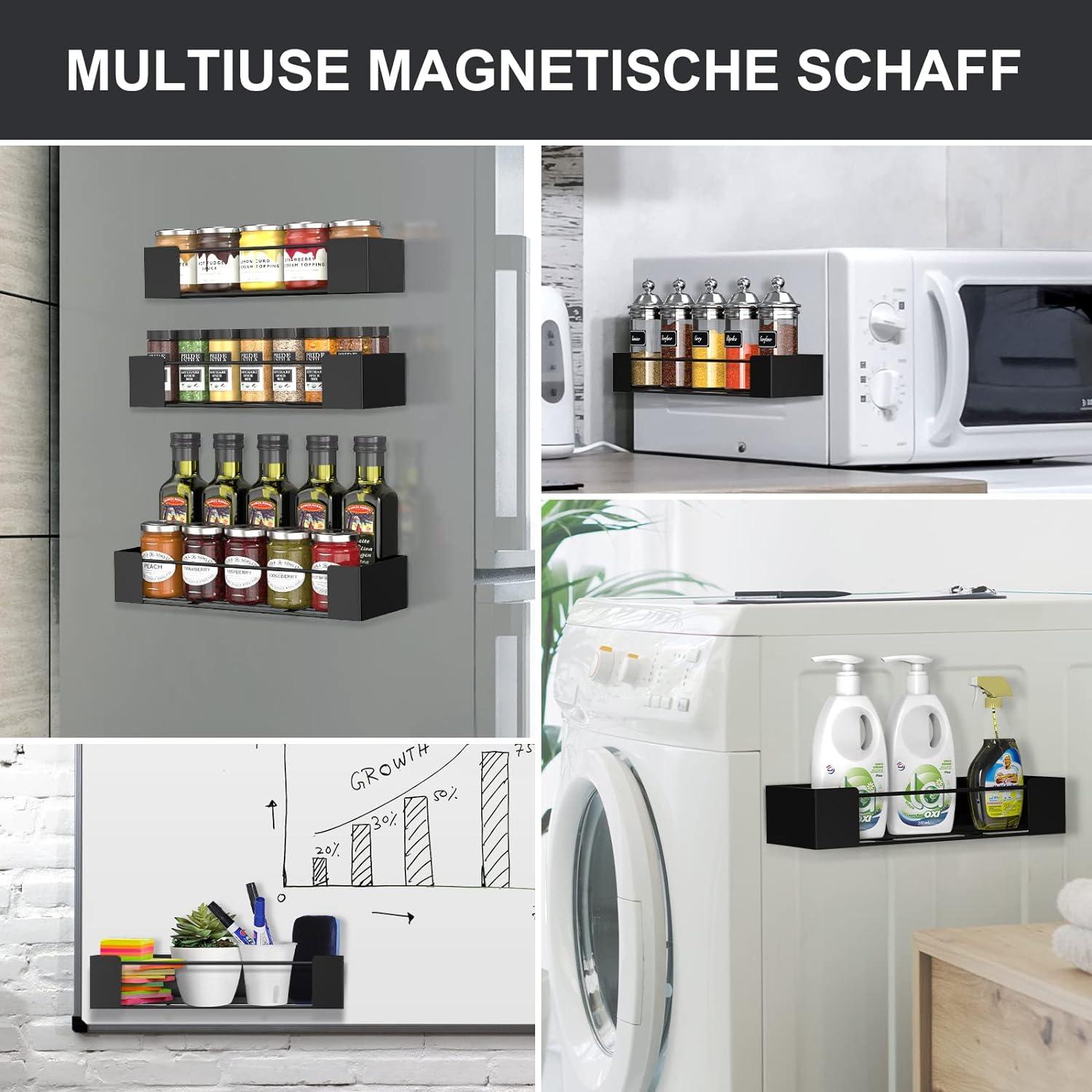 3er Set Magnetische Gewürzregale für Kühlschrank - Ohne Bohren - Stark