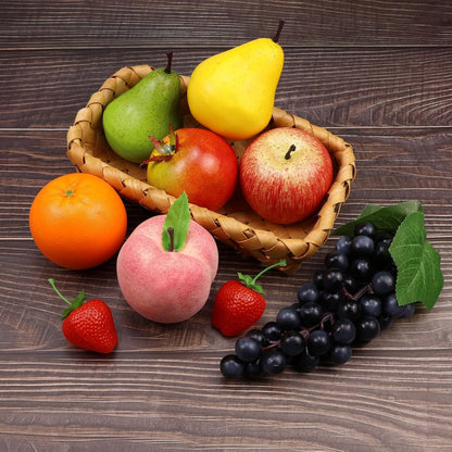 Künstliche Früchte Set Faux Früchte für Deko Tisch Display 9er Pack